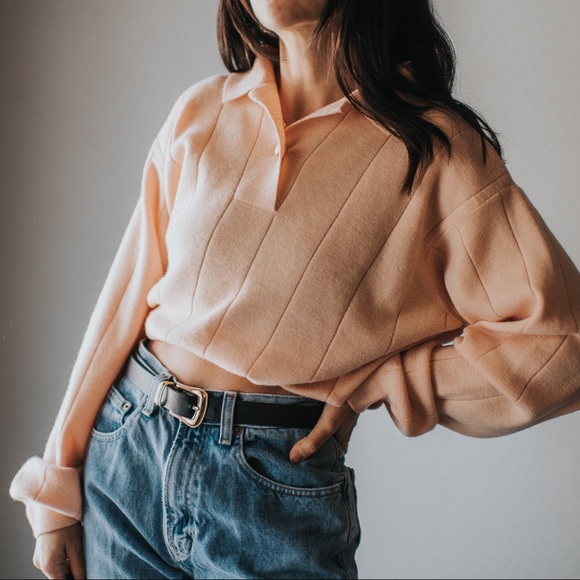 Vintage Liz Claiborne Light Peach Sweater - Picture 2 of 7